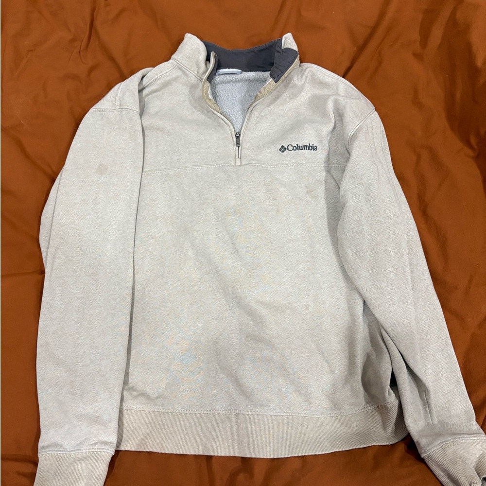Columbia Men's Light Beige Zip-Up Sweater